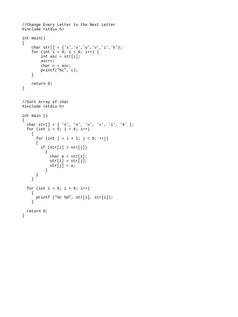 Change Letters and Sort Characters | PDF
