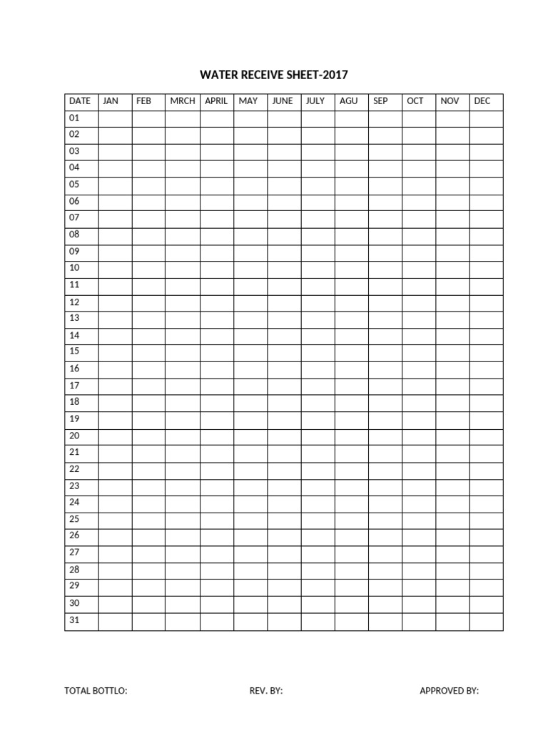 Water Receive Sheet | PDF