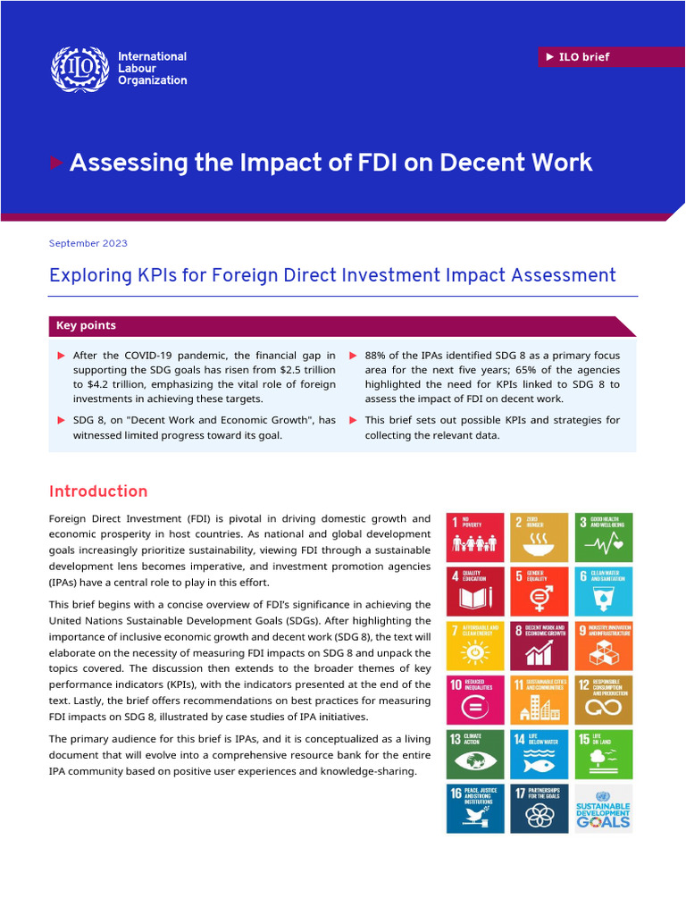 FDI Impact on Decent Work: KPI Assessment | PDF | Foreign Direct ...