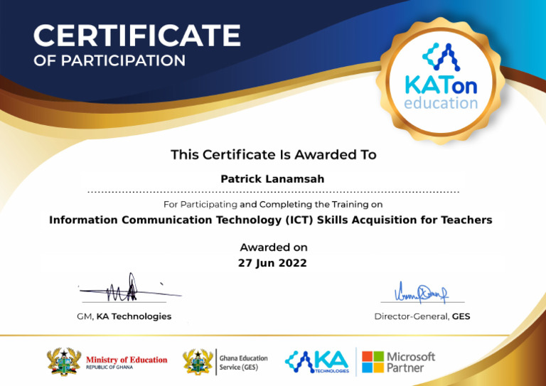 Patrick Lanamsah - Information Communication Technology (ICT) Skills ...