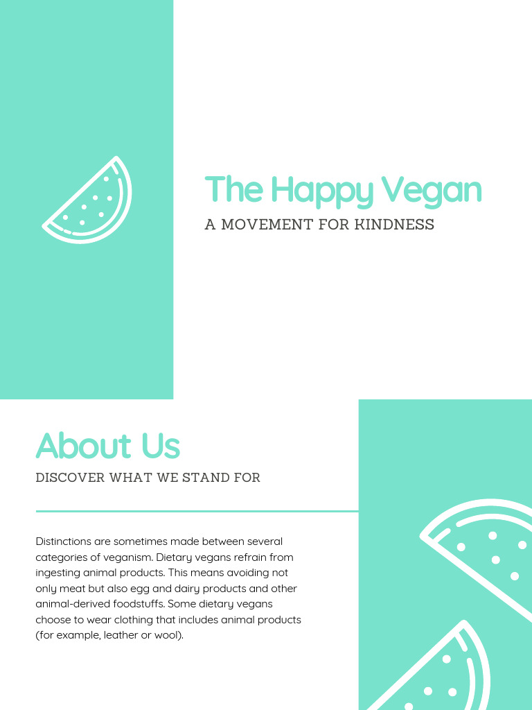 Minimal Turquoise Brand Guideline Presentation | PDF | Brand | Veganism