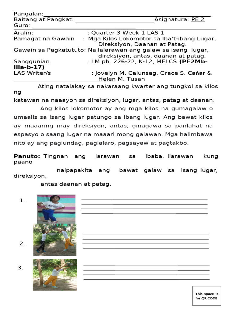 Pe 2 Q3 Week 1 Las 1 | PDF