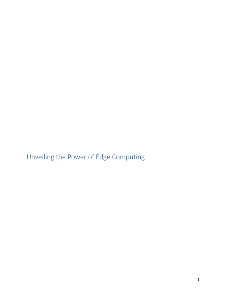 Unveiling The Power of Edge Computing | PDF | Internet Of Things ...