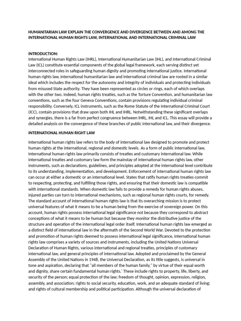 Convergence of Human Rights and Humanitarian Law | PDF | International ...