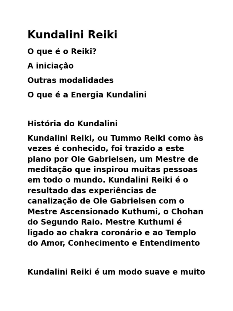 Curso de Kundalini Reiki Gratuito | PDF