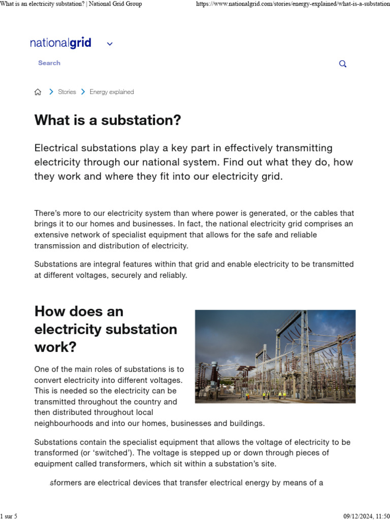 Understanding National Grid Substations | PDF | Electric Power ...