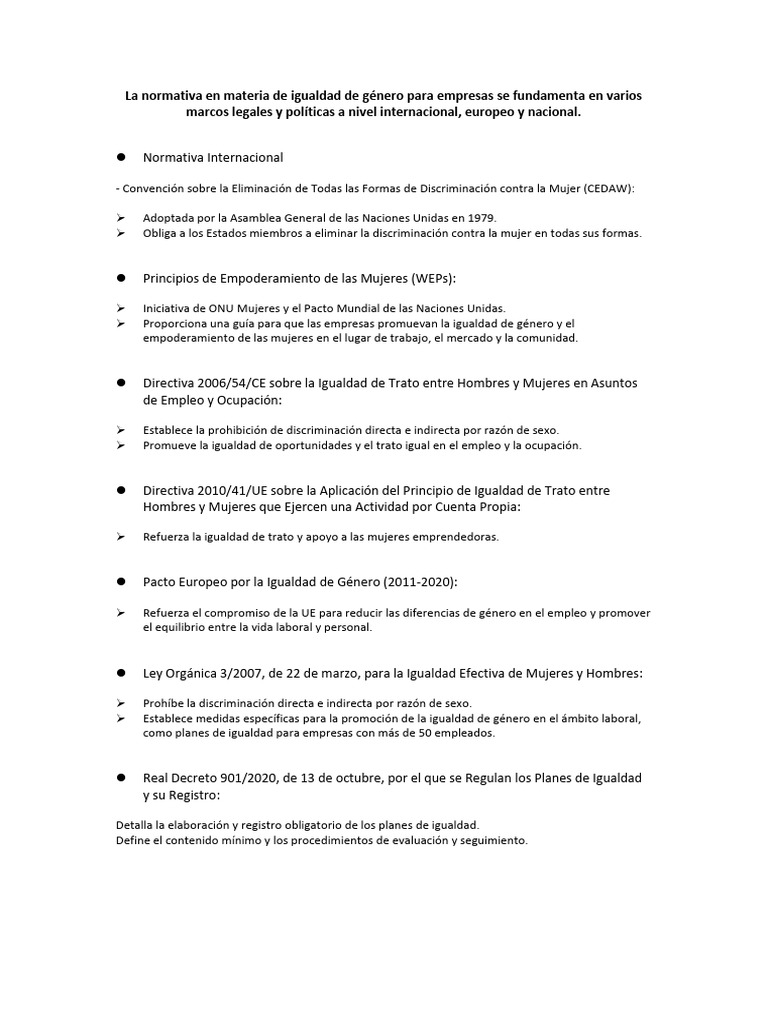 Normativa Igualdad Género | PDF | Igualdad de género | Estudios de género