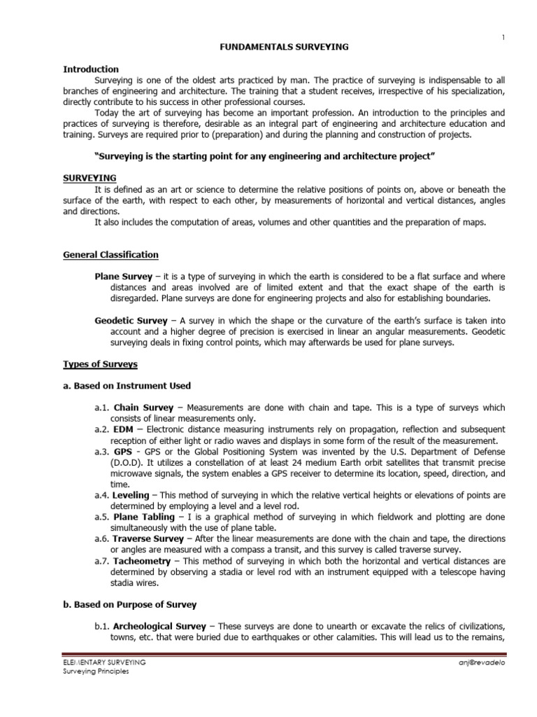 Introduction To Surveying | PDF | Surveying | Accuracy And Precision