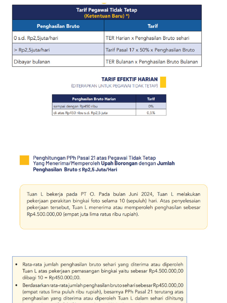 contoh perhitungan upah harian, borongan dan satuan terbaru | PDF