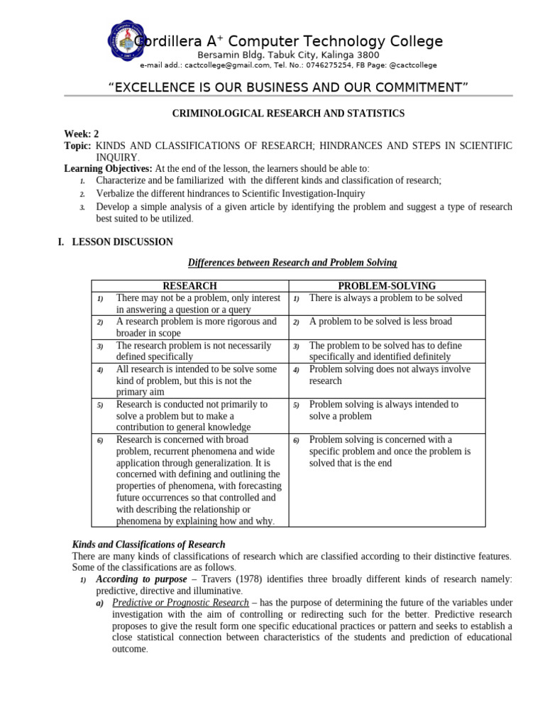 Lesson2b Crim Criminological Research And Statistics Arangorin 1 Pdf