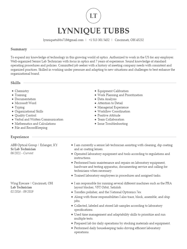 Lt_Resume | PDF | Laboratories
