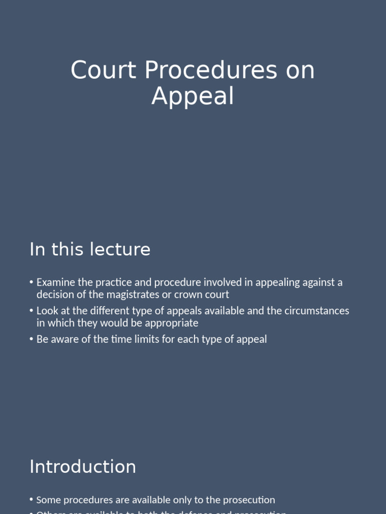 Court Appeals: Procedures & S142 MCA | PDF | Prosecutor | Double Jeopardy