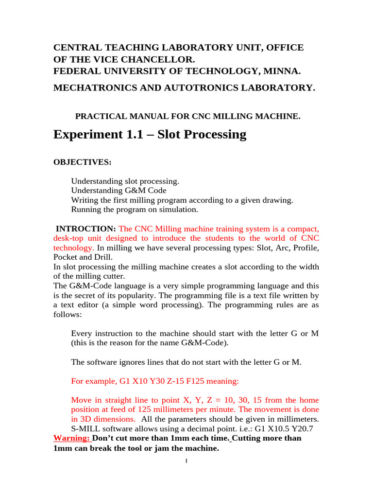 CNC Milling Machine Practical Manual | PDF | Numerical Control ...