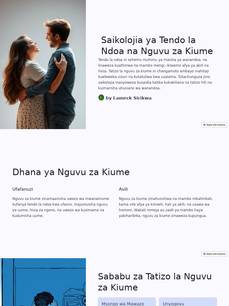 Saikolojia Ya Tendo La Ndoa Na Nguvu Za Kiume | PDF