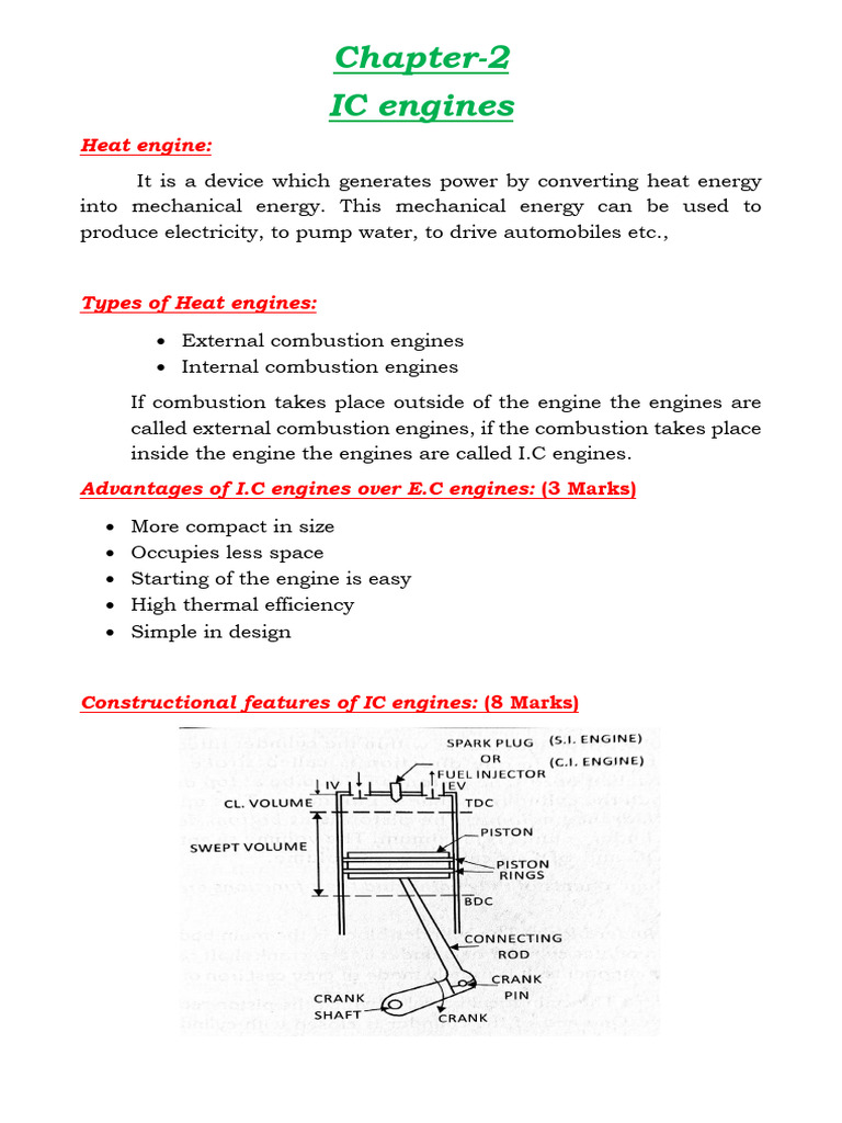 Ic Engines Notes | PDF | Internal Combustion Engine | Carburetor