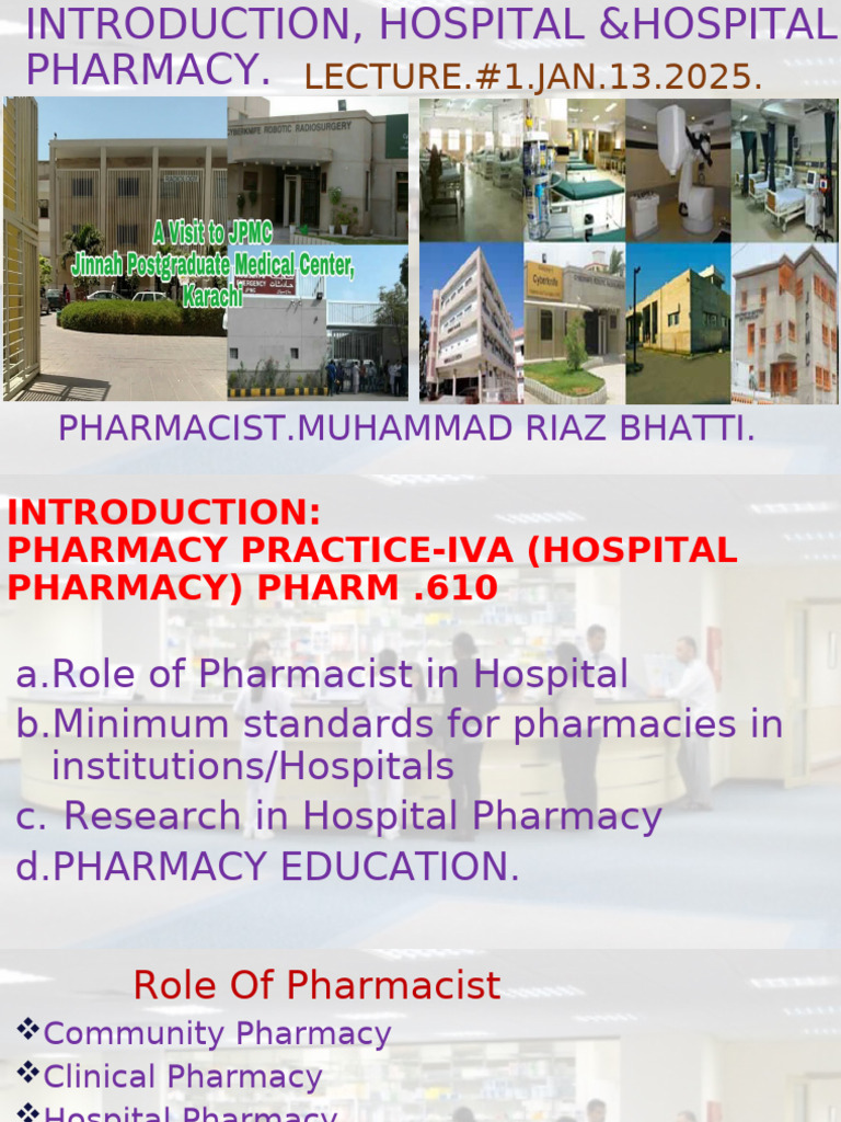 Introduction to Hospital Pharmacy | PDF | Pharmacy | Health Sciences