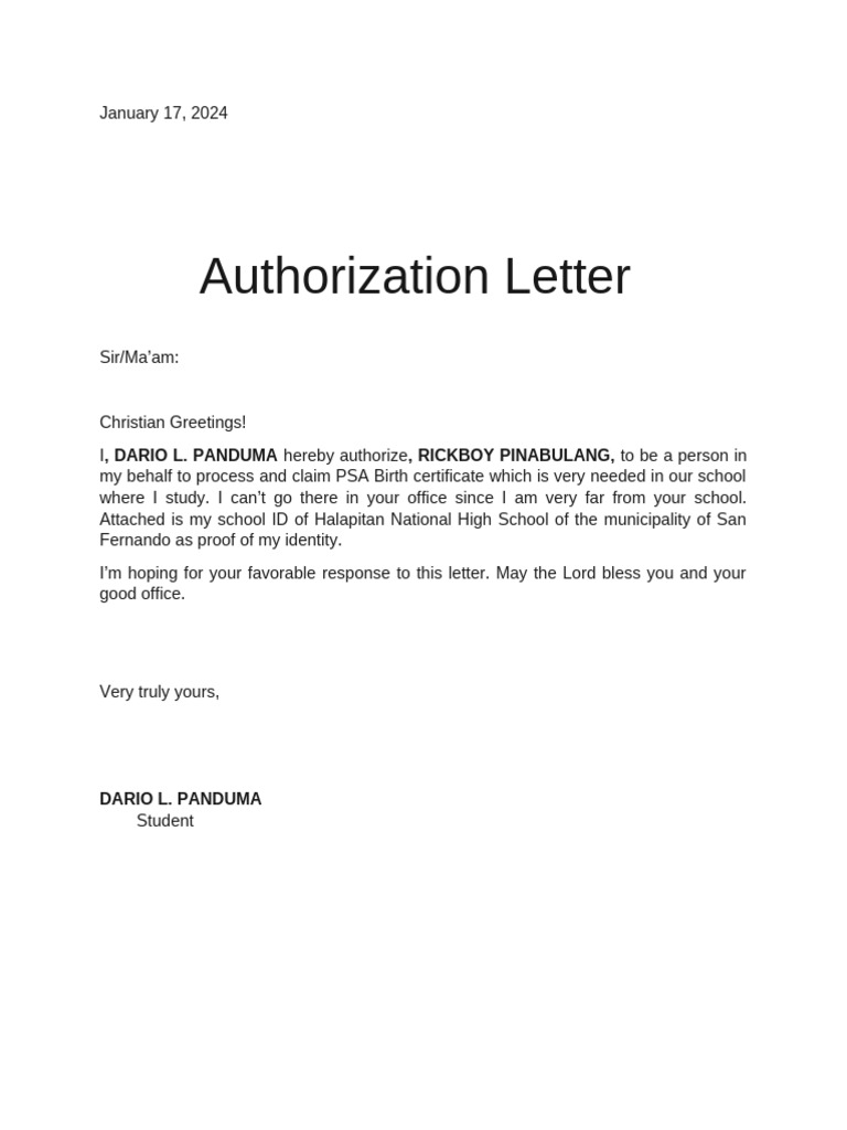 Student's Authorization Request | PDF