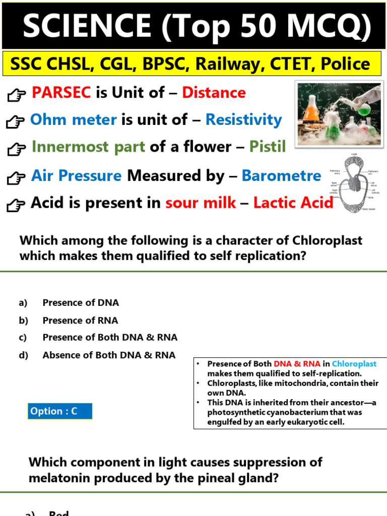 Science Top 50 Mcq Pdf Acid Flowers