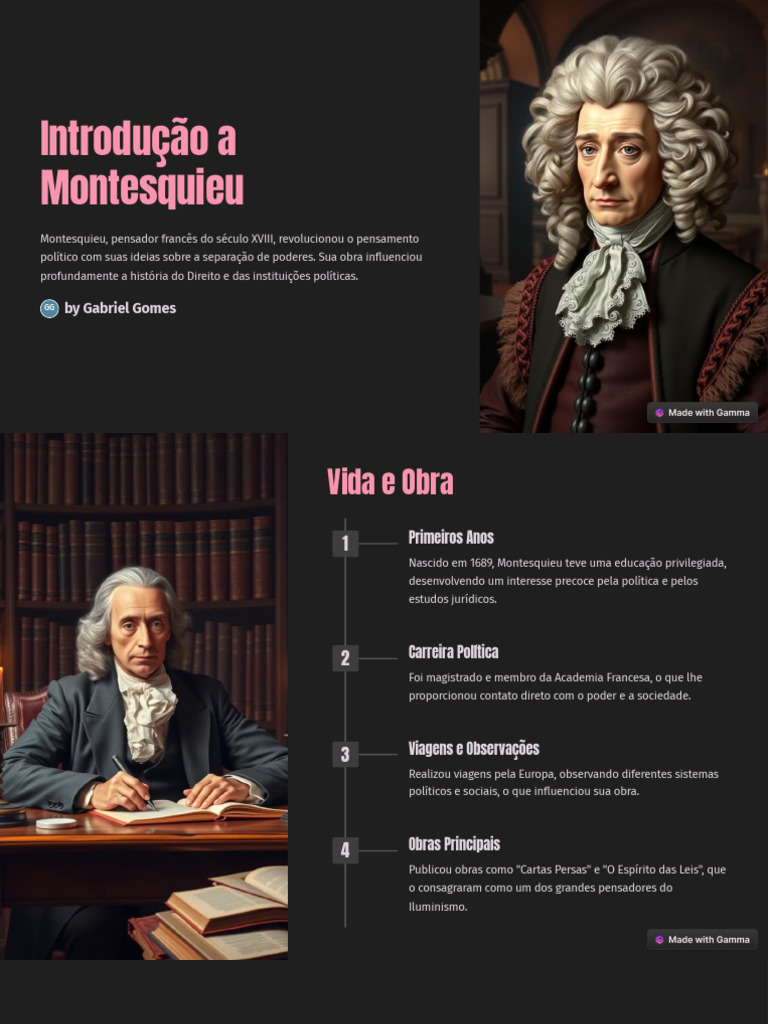 Introducao A Montesquieu | PDF | Montesquieu | Separação de Poderes