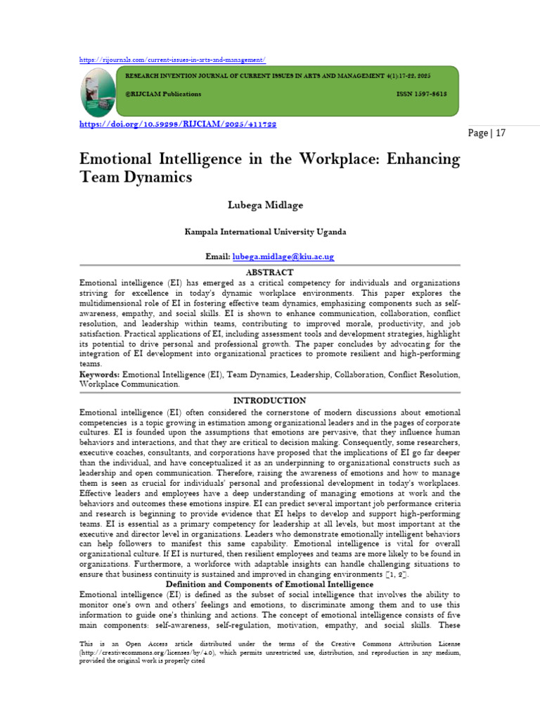 Enhancing Team Dynamics with EI | PDF | Emotional Intelligence | Leadership