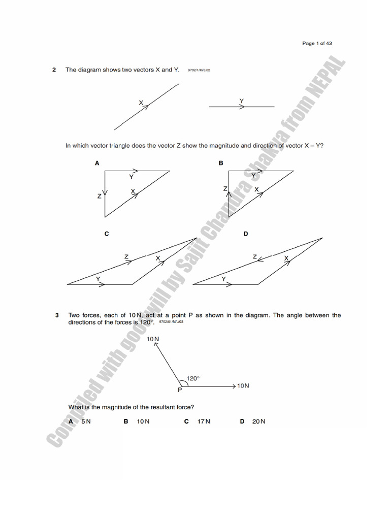 9702 p1 01 Vectors All | PDF