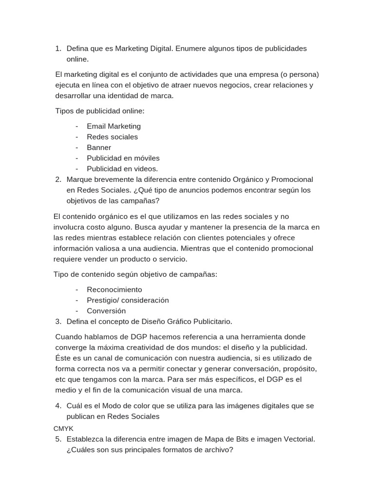 TP 1 Marketing Digital | PDF | Color | Publicidad