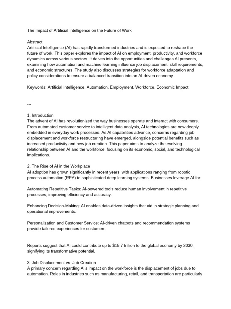 AI's Transformative Impact on Work | PDF | Artificial Intelligence ...