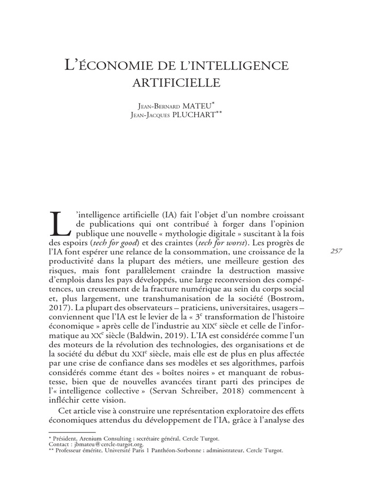 Impact économique de l'intelligence artificielle | PDF | Intelligence ...