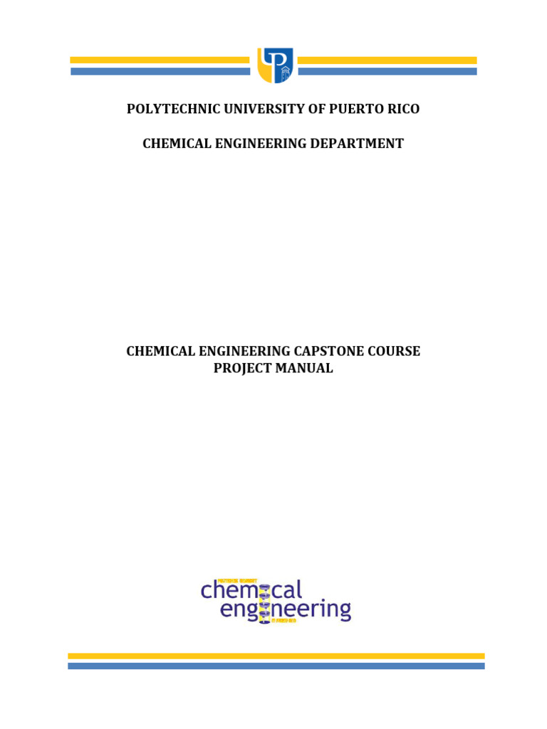 Chemical Engineering Capstone Manual | PDF | Methodology | Paragraph