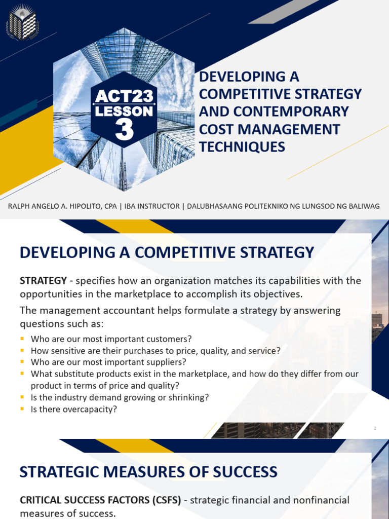Competitive Strategy & Cost Management Techniques | PDF | Strategic ...