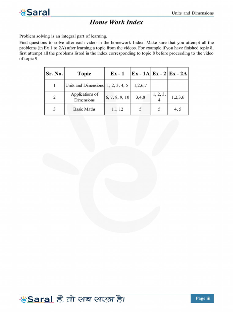Esaral Jee Modules Homework Index | PDF