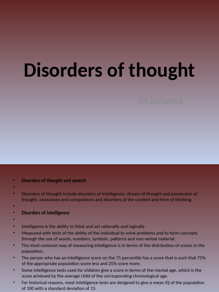 Understanding Thought Disorders | PDF | Thought | Intelligence Quotient