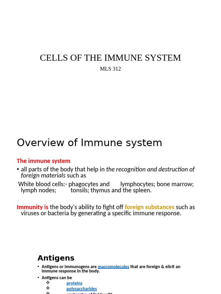 Immune System Cell Types Explained | PDF | Antigen | Immune System