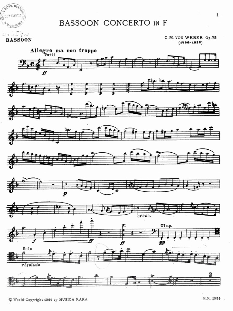 Weber Bassoon Concerto Op. 75 | PDF