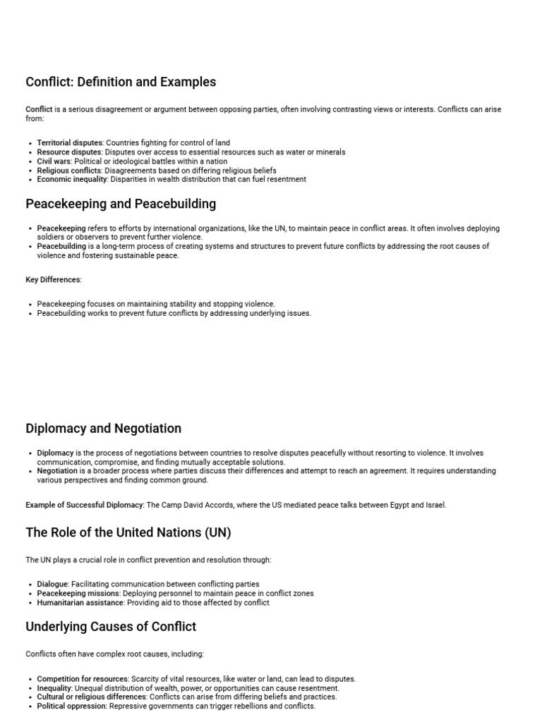 Global Citizenship Revision Pdf Peacebuilding Peacekeeping
