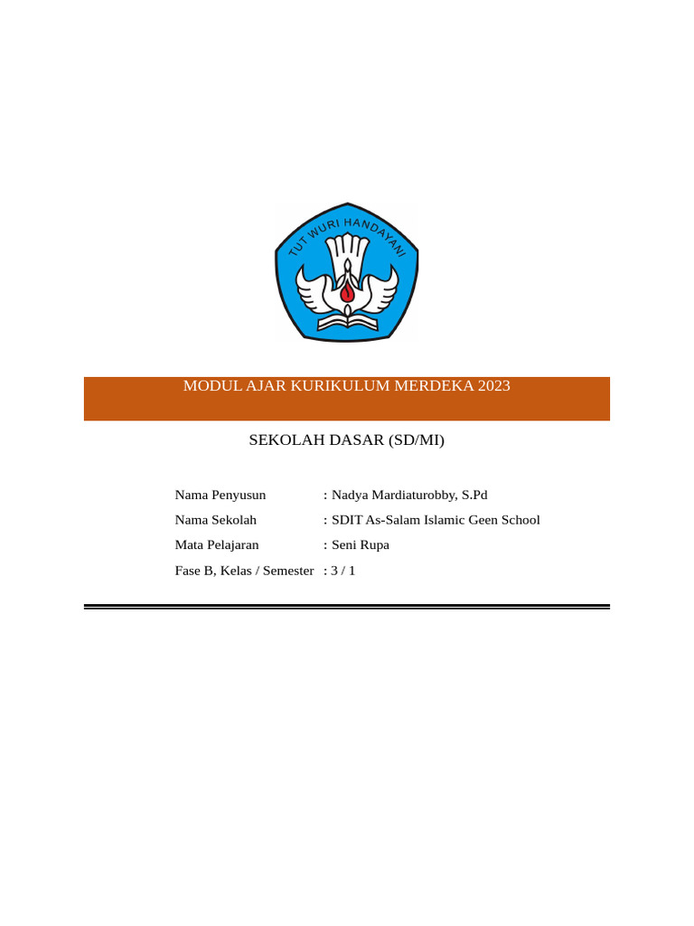 Modul Ajar Seni Rupa Kelas 3 SD 2023 | PDF