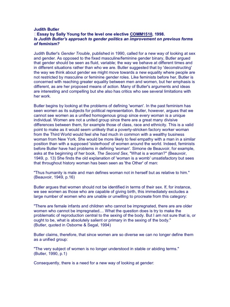 Judith butler performative acts and gender constitution summary image