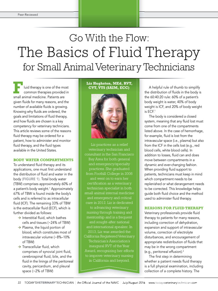 Fluid Therapy Guide for Vet Techs | PDF | Saline (Medicine ...