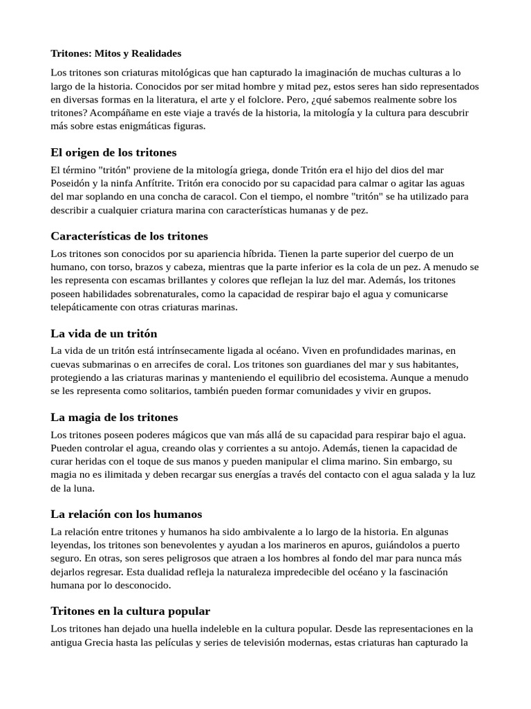 Tritones: Mitos y Realidades | PDF