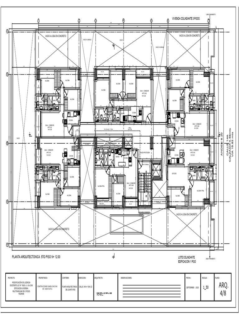 Planta Arquitectónica 5to Piso Apto | PDF