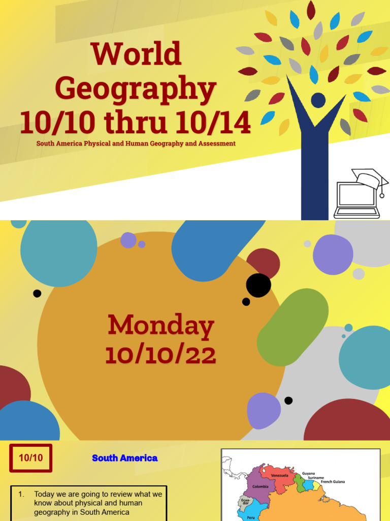 South America Geography Week Plan | PDF