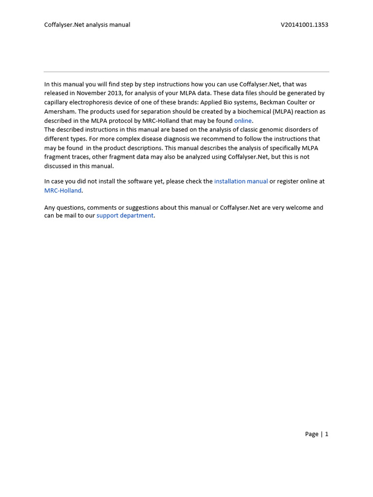 Coffalyser.Net Analysis Manual | PDF | Polymerase Chain Reaction | Biology