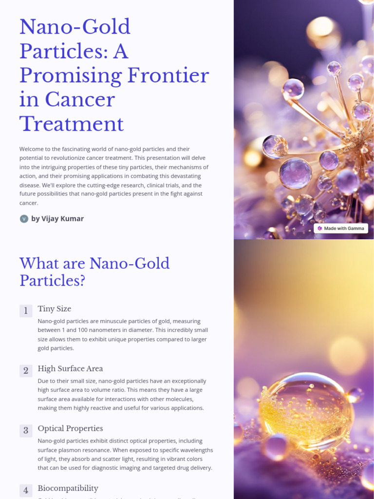 Nano Gold Particles A Promising Frontier in Cancer Treatment | PDF ...