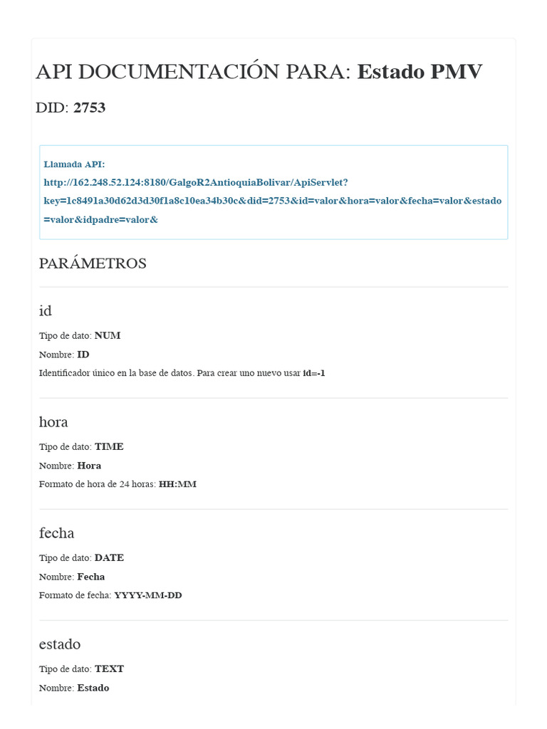 2.b. - API DOCUMENTACIÓN PARA - PMV-Estado | PDF