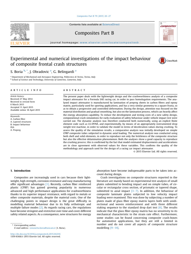 Experimental and Numerical Investigations of The Impact - 2015 ...