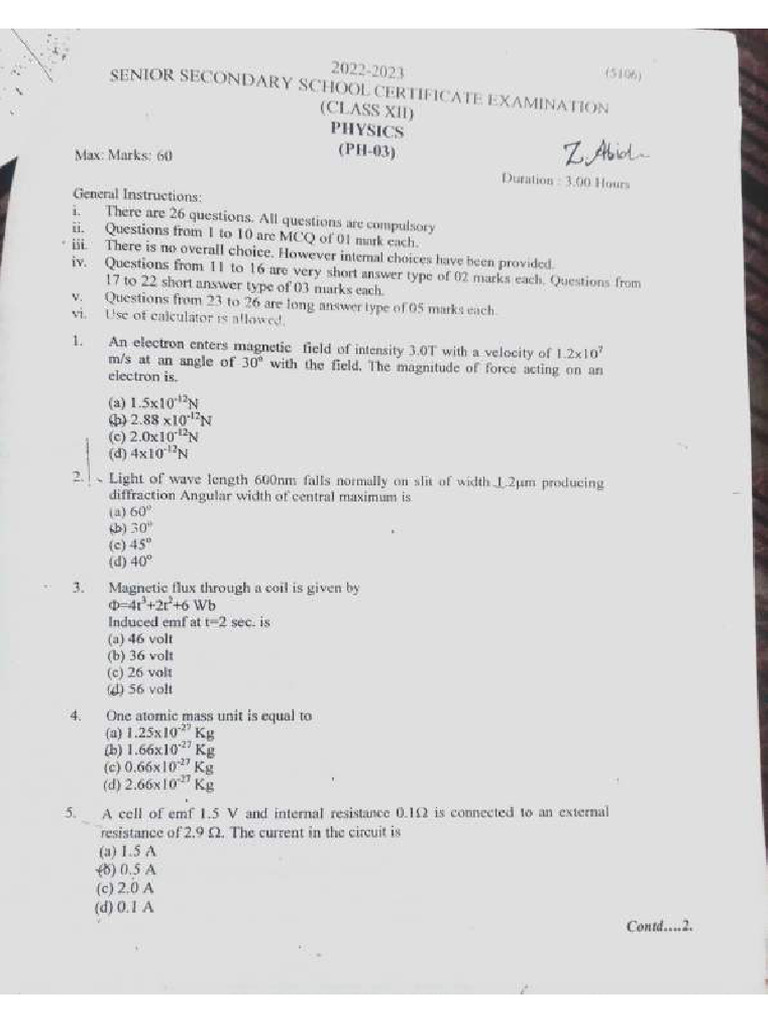 Board PYQ Physics - Compressed | PDF