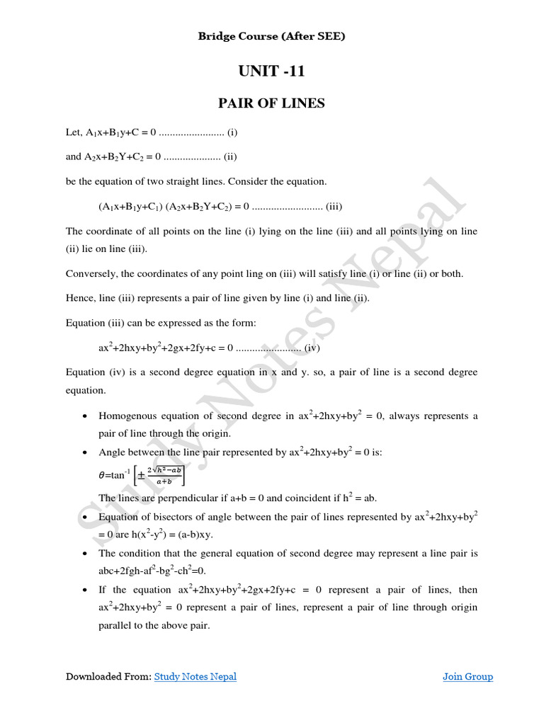 Understanding Pair of Lines in Geometry | PDF