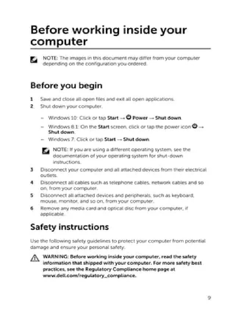 Dell Inspiron 15 3000 Series Service Manual PDF English User Guide 9 ...
