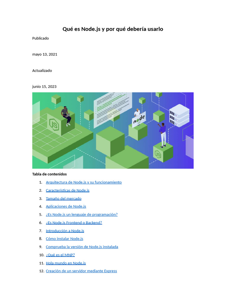 Introducción a Node.js y sus ventajas | PDF | Script Java | Desarrollo ...