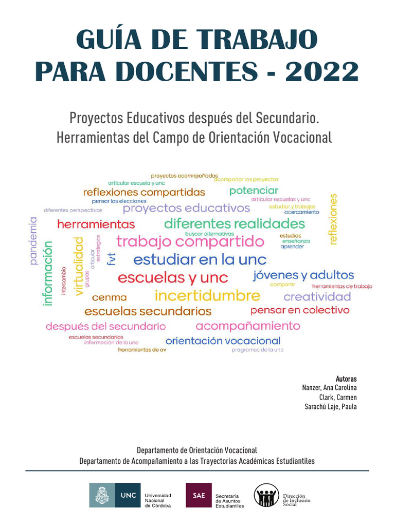 Guía de Trabajo Para Docentes 2022 Final Con Tapa (1) | PDF | Enseñando ...